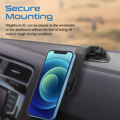 A Photo Of Promate MagMount-XL SecureGrip™ Magnetic Smartphone Holder – Cradleless Windshield & Dashboard Mount for iPhone with Adjustable Arm