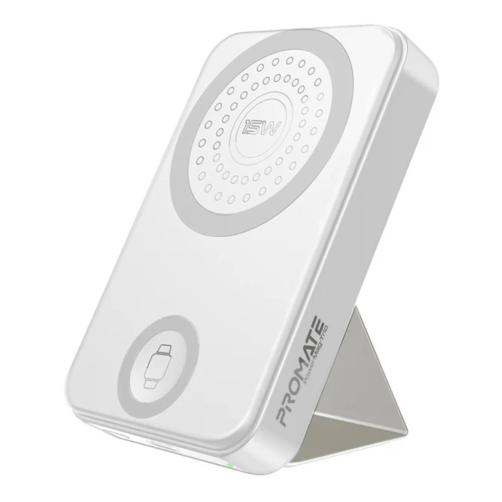A Photo Of Promate PowerMag-Trio - SuperCharge MagSafe Compatible & Apple Watch Wireless Charging Power Bank