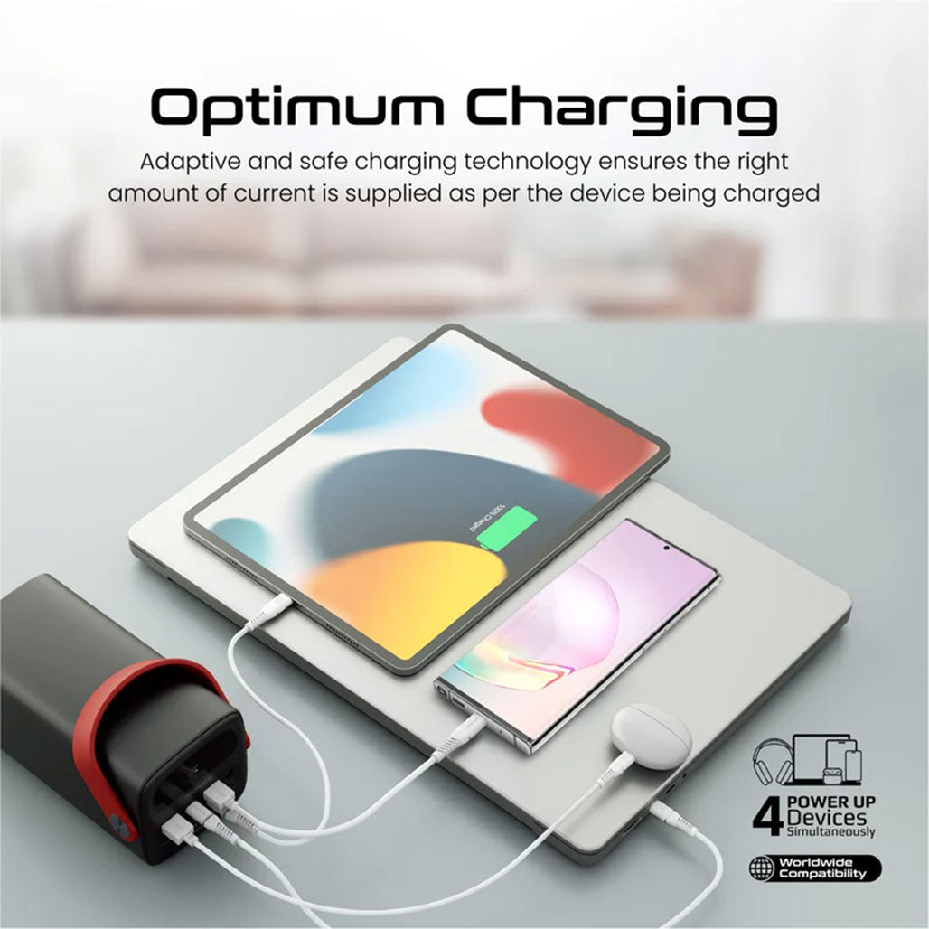 A Photo Of Promate PowerMine-80 - 80000mAh High-Capacity 65W Fast-Charging Power Pack with LED Light