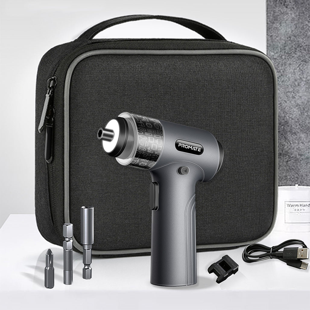 A Photo Of Promate ProTools-31G - 36-Piece Electric Screwdriver Kit with LED Light and Magnetic Bits