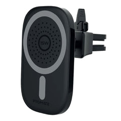 A Photo Of Promate VentMag-15W Magnetic Wireless Charging Car Mount | 15W Fast Charging, MagSafe Compatible, No-Arm Design