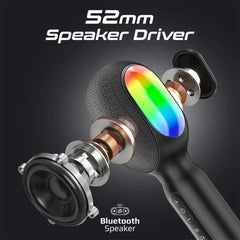 A Photo Of Promate VocalMic 5-in-1 Wireless Karaoke Microphone & Speaker -Black