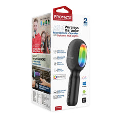 A Photo Of Promate VocalMic 5-in-1 Wireless Karaoke Microphone & Speaker -Black