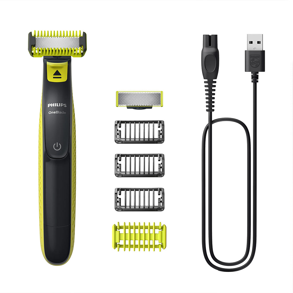 A Photo Of Philips OneBlade Face + Body QP2824/10 Hybrid Trimmer | Waterproof Electric Razor with Dual Blades & Skin Guard