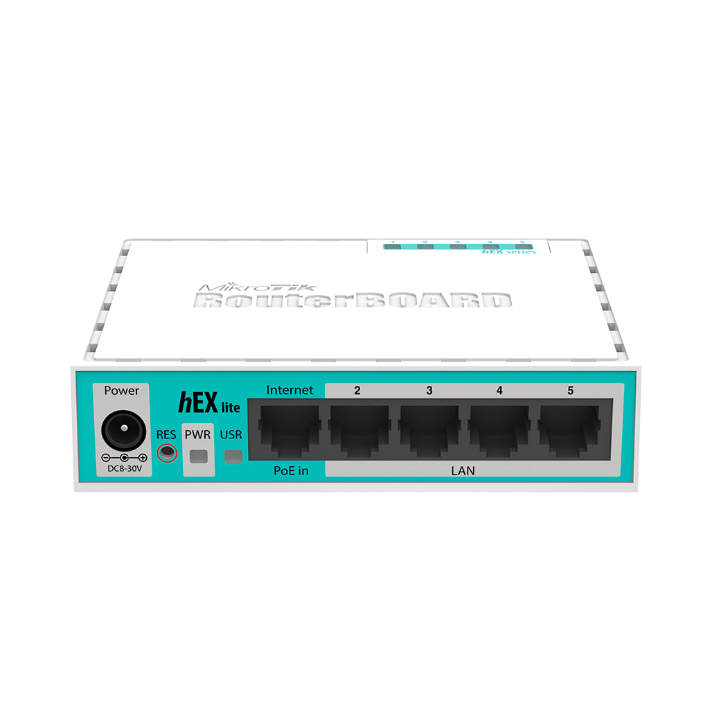A Photo Of MikroTik hEX Lite RB750r2 - Compact 5-Port Ethernet Router with 850MHz CPU and 64MB RAM