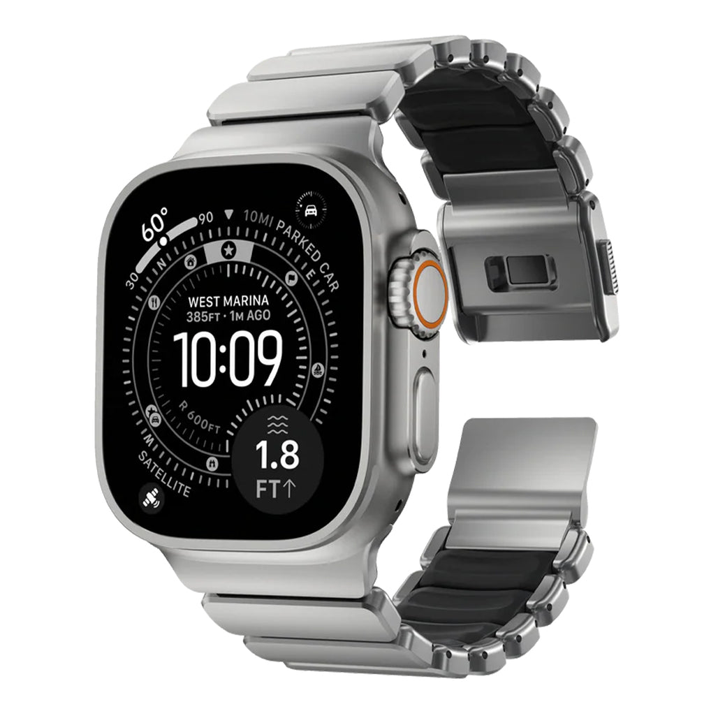 A Photo Of Redefine Magnetic Stainless Steel & Silicone Rugged Band for Apple Watch 44–49 mm
