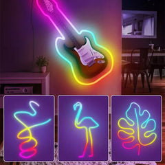A Photo Of RGB-IC LED Neon Rope Light – Smart Color Changing Strip with Voice & App Control for Home Decor