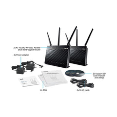 A Photo Of ASUS RT-AC68U 2-Pack - AiMesh AC1900 Whole Home WiFi System