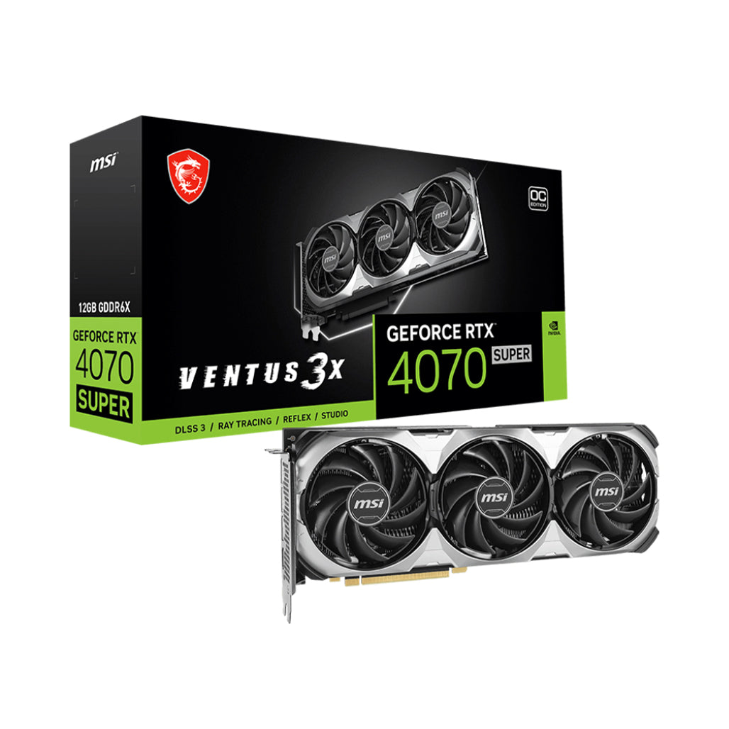 A Photo Of MSI GeForce RTX™ 4070 SUPER 12G VENTUS 3X OC Graphics Card – Unleash Next-Gen Performance with DLSS 3 and NVIDIA Ada Lovelace Architecture
