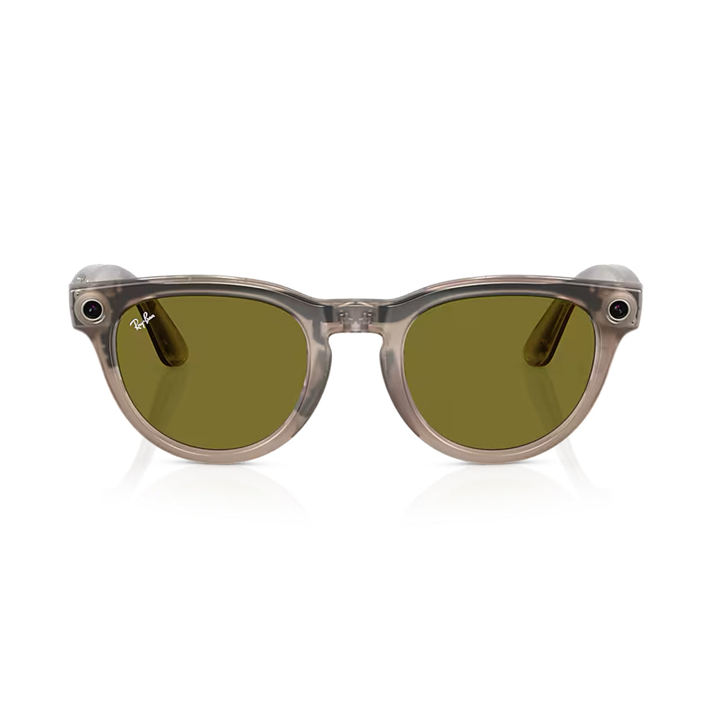 A Photo Of Ray-Ban Meta Headliner RW4009F Smart Glasses – Shiny Warm Stone/Dark Green