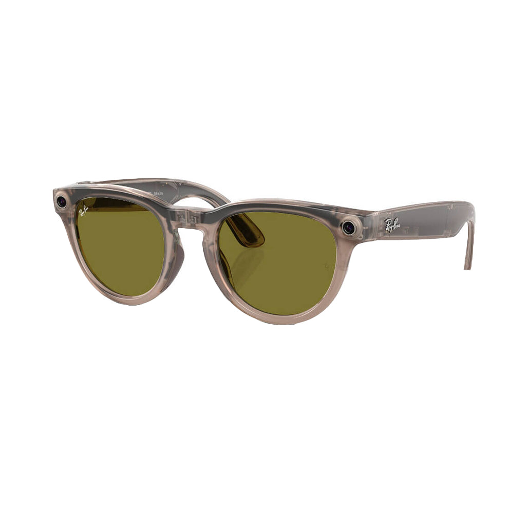 A Photo Of Ray-Ban Meta Headliner RW4009F Smart Glasses – Shiny Warm Stone/Dark Green
