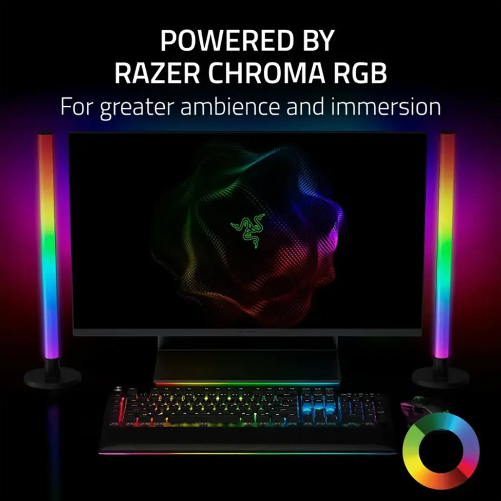 A Photo Of Razer Aether RGB Light Bars for PC – Smart Ambient Lighting with Voice Control & Chroma Sync