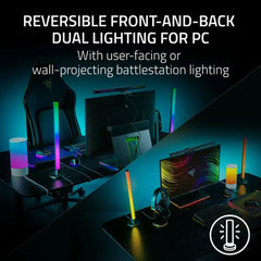 A Photo Of Razer Aether RGB Light Bars for PC – Smart Ambient Lighting with Voice Control & Chroma Sync
