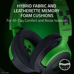 A Photo Of Razer Kraken V4 X Minecraft Edition Wired Gaming Headset with RGB