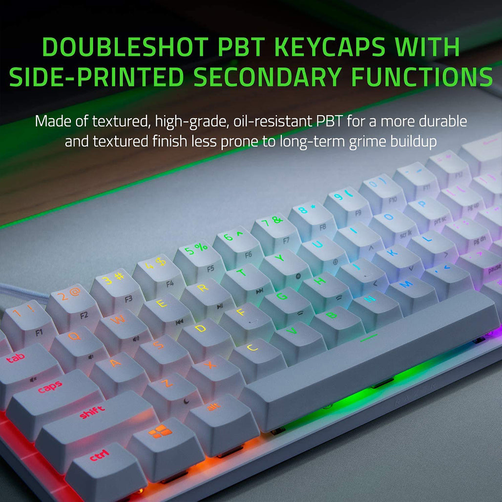 A Photo Of Razer Huntsman Mini - Mercury - 60% Optical Gaming Keyboard