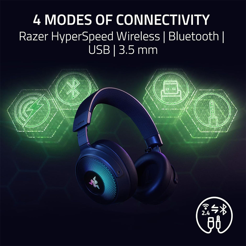 A Photo Of Razer Kraken V4 Pro - RGB Wireless Gaming Headphones with Control Hub