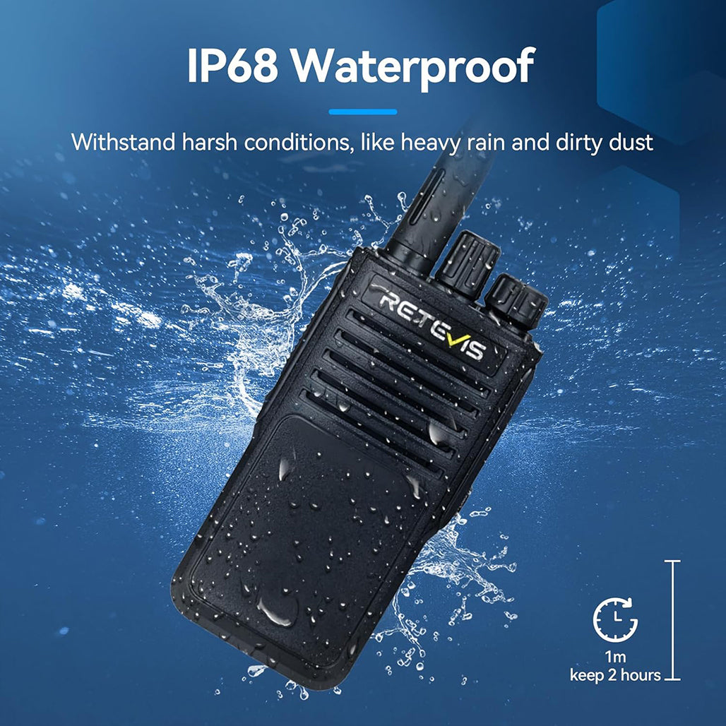 A Photo Of Retevis P62 Walkie Talkie - Long Range IP68 Waterproof Dual Band Radio