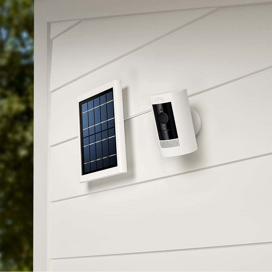 A Photo Of Ring Solar Panel Rechargeable Power for Non-Stop Security - White - B0781Z3FNX