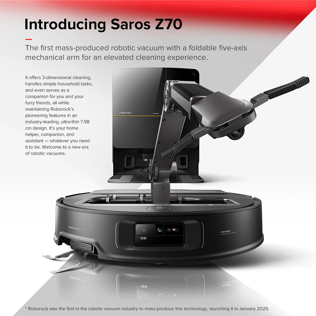 A Photo Of Roborock Saros Z70 Robotic Vacuum