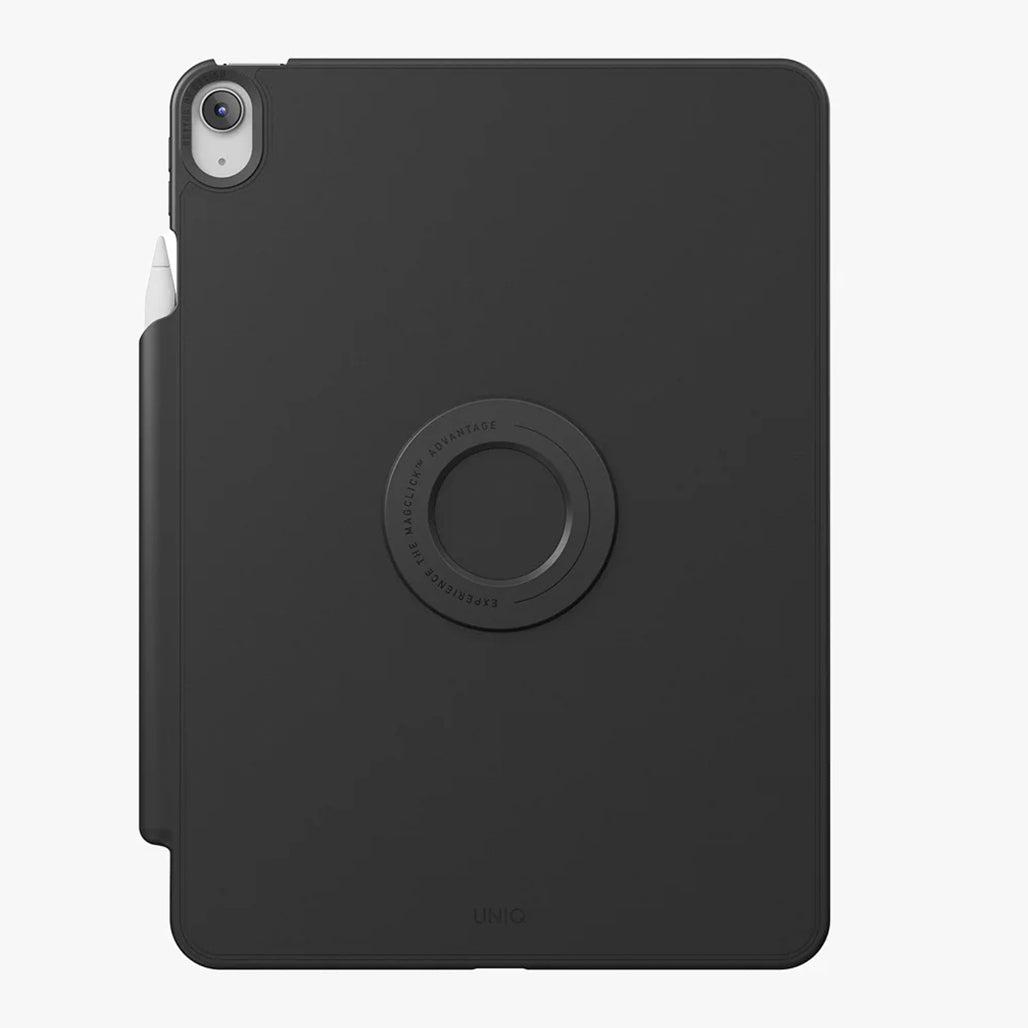 A Photo Of Uniq Rovus SnapMount Magnetic iPad Air M2, M3 - Case with Stand & Apple Pencil Holder