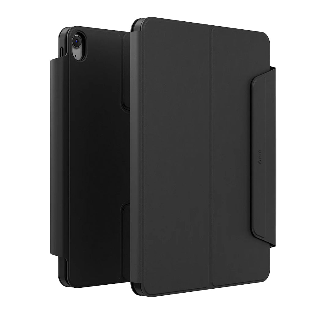 A Photo Of Uniq Rovus SnapMount Magnetic iPad Air M2, M3 - Case with Stand & Apple Pencil Holder