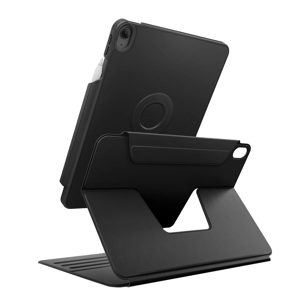 A Photo Of Uniq Rovus SnapMount Magnetic iPad Air M2, M3 - Case with Stand & Apple Pencil Holder
