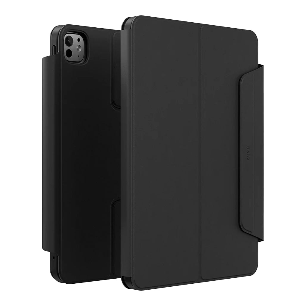 A Photo Of Uniq Rovus SnapMount Magnetic iPad Pro M4 Case with Stand & Apple Pencil Holder