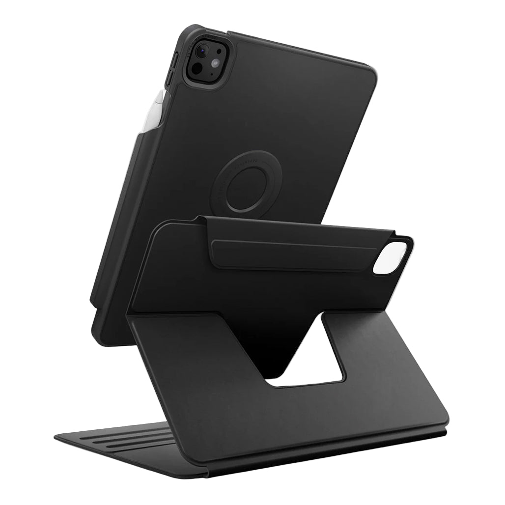 A Photo Of Uniq Rovus SnapMount Magnetic iPad Pro M4 Case with Stand & Apple Pencil Holder