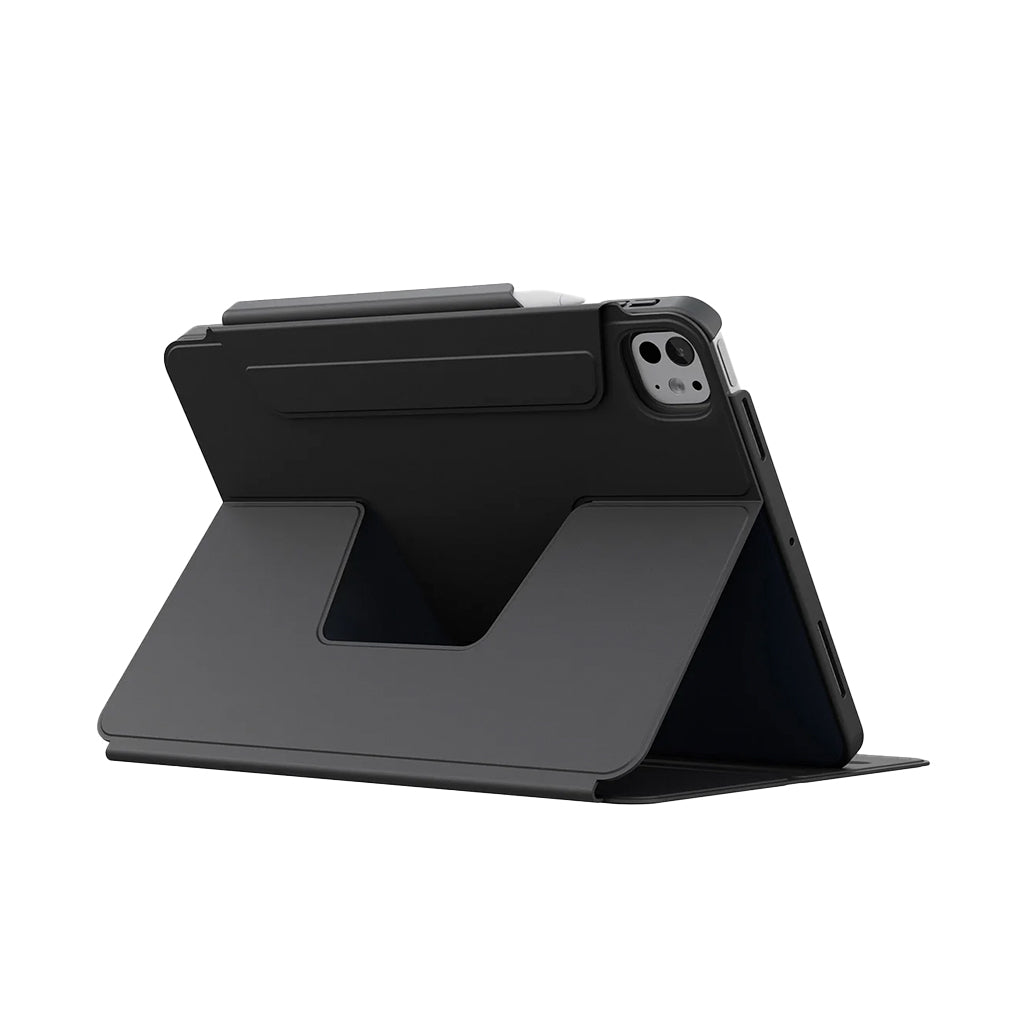 A Photo Of Uniq Rovus SnapMount Magnetic iPad Pro M4 Case with Stand & Apple Pencil Holder