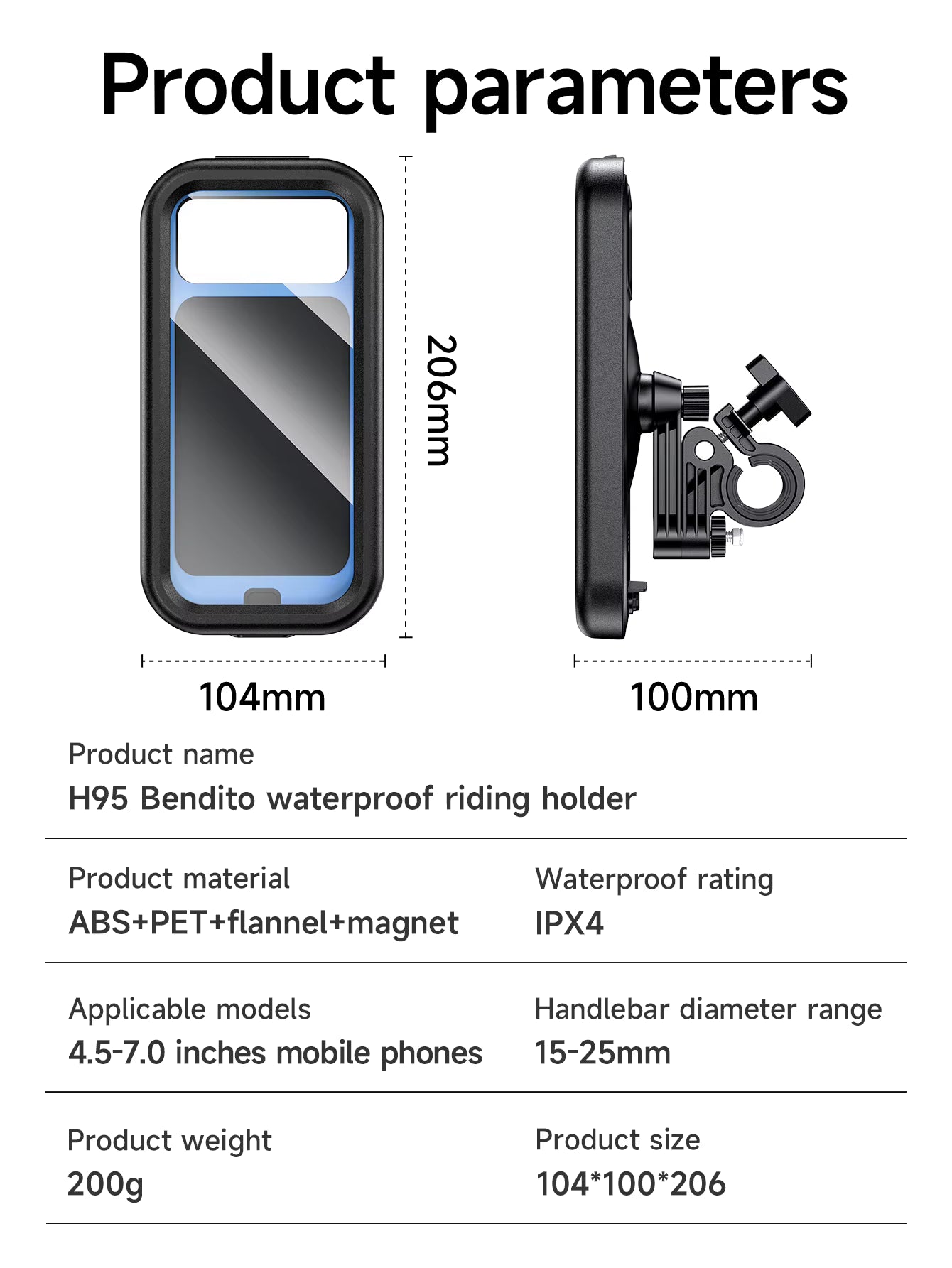 A Photo Of HOCO H95 Waterproof Bike Phone Mount – 360° Rotating Motorcycle & Bicycle Phone Holder