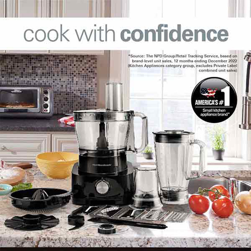 A Photo Of Hamilton Beach 1000W Food Processor with 11 Attachments