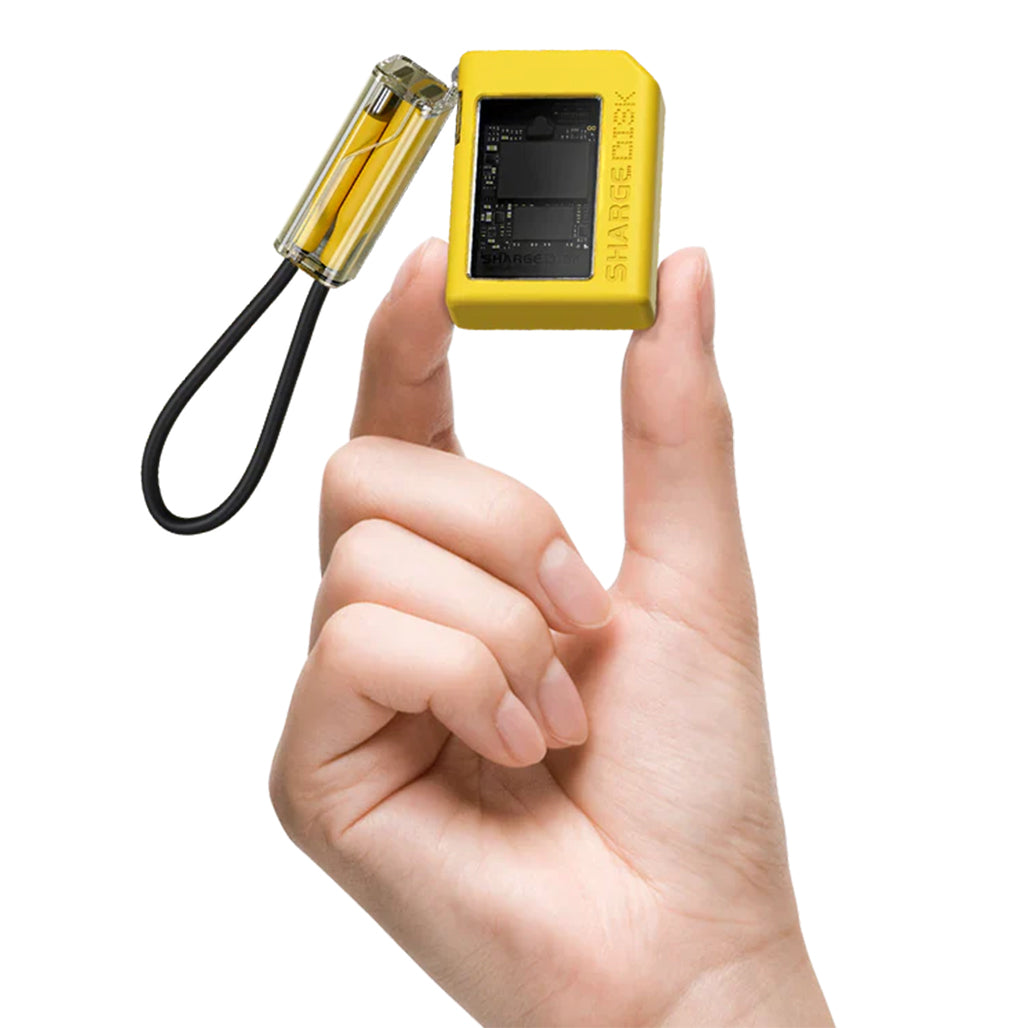 A Photo Of SHARGE Disk SD001 M.2 NVMe Enclosure – 10Gbps USB-C SSD Case with Cooling Fan, 2230 Support, IP54 Rugged, iPhone 15/16 & Console Compatible