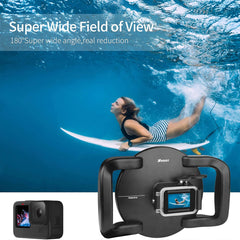 A Photo Of SHOOT Dome Port for GoPro Hero 13/12/11/10/9 Black – Waterproof Over Under Dome Housing with Dual Handle Stabilizer, Anti-Scratch Acrylic Lens, and Floating Grip for Underwater Photography & Video