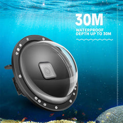 A Photo Of SHOOT Dome Port for GoPro Hero 13/12/11/10/9 Black – Waterproof Over Under Dome Housing with Dual Handle Stabilizer, Anti-Scratch Acrylic Lens, and Floating Grip for Underwater Photography & Video