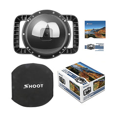 A Photo Of SHOOT Dome Port for GoPro Hero 13/12/11/10/9 Black – Waterproof Over Under Dome Housing with Dual Handle Stabilizer, Anti-Scratch Acrylic Lens, and Floating Grip for Underwater Photography & Video