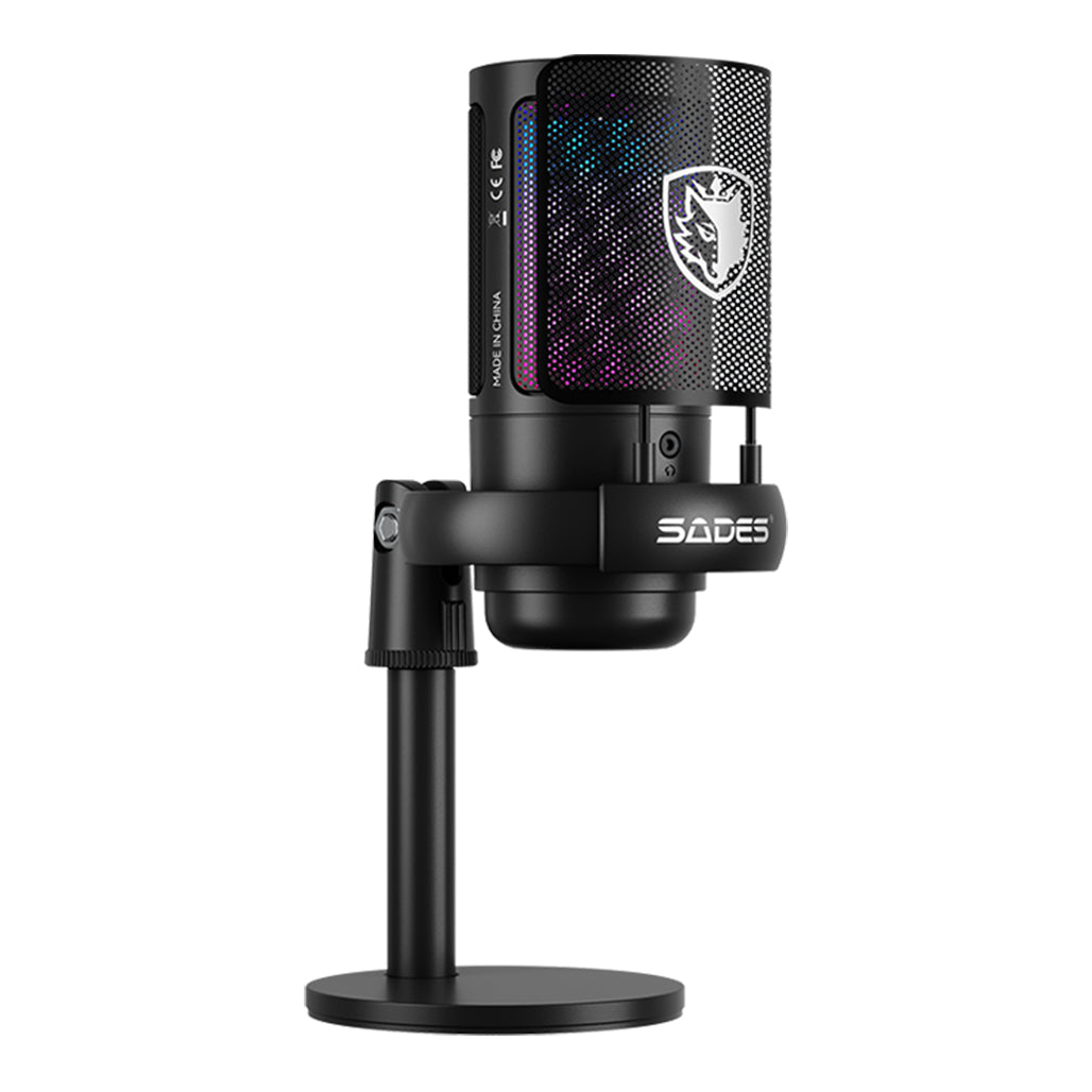 A Photo Of Sades Tyto USB Gaming Microphone with RGB
