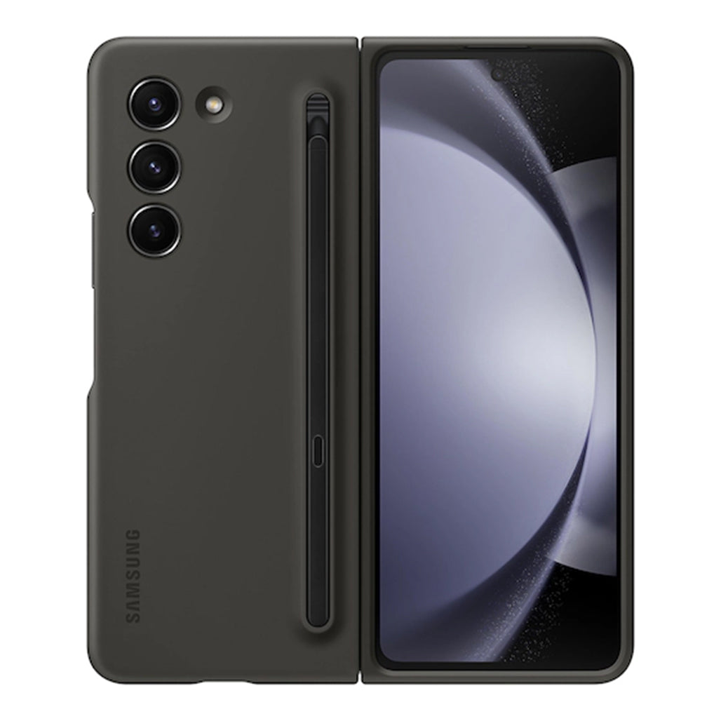 A Photo Of Samsung Galaxy Z Fold5 Slim S-Pen Case - Graphite, Built-in S-Pen with Eco-Conscious Materials