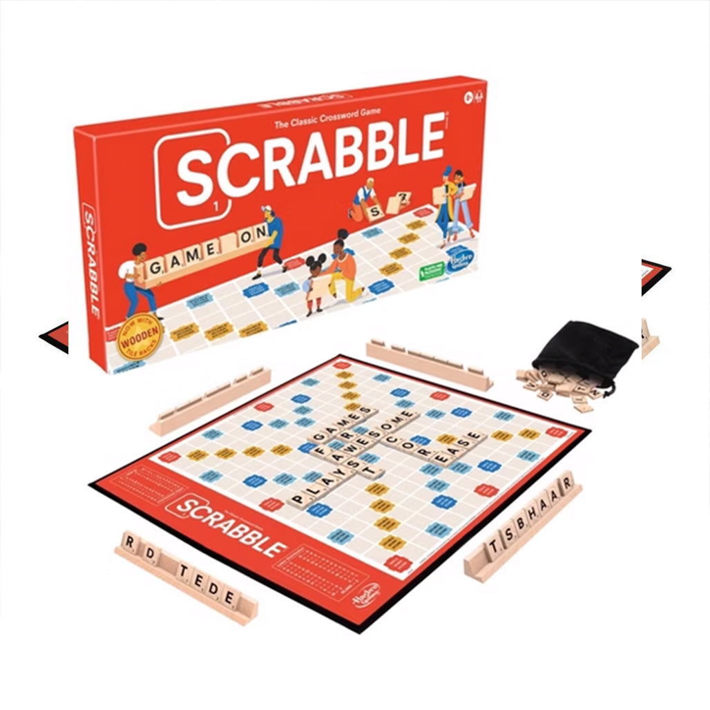 A Photo Of Hasbro Gaming - Scrabble Board - Game for Kids and Families | Classic Crossword Word Game for Ages 8+ | Fun for 2-4 Players