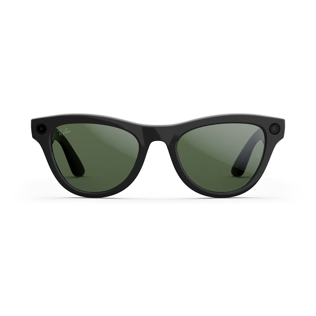 A Photo Of Ray-Ban Meta Skyler (Gen 2) Smart Glasses - Shiny Black/Clear to Graphite Green Transitions
