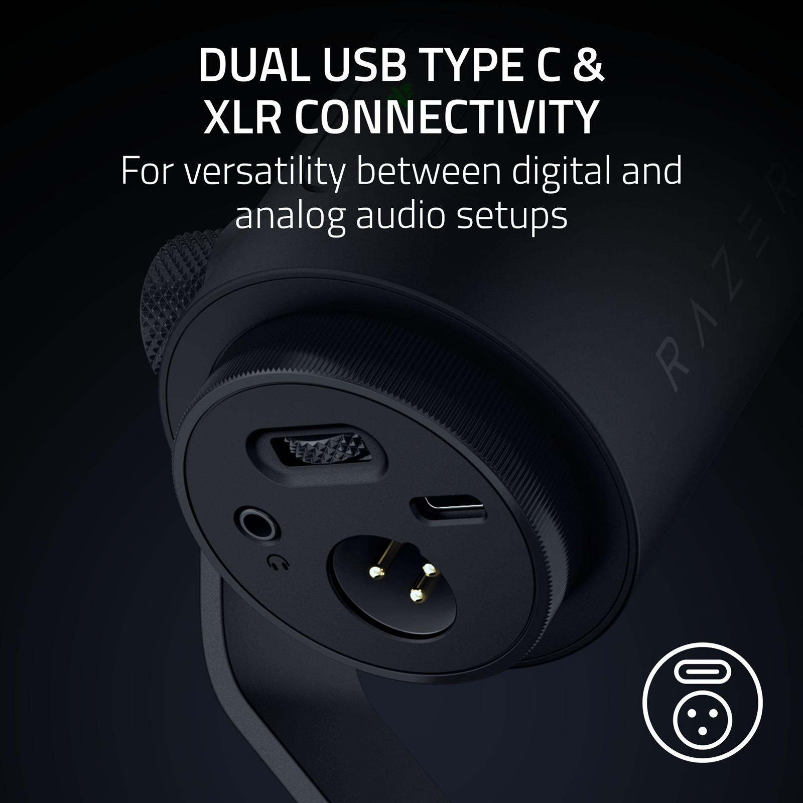 A Photo Of Razer Seiren V3 Pro - Professional Dynamic USB-C & XLR Streaming Microphone
