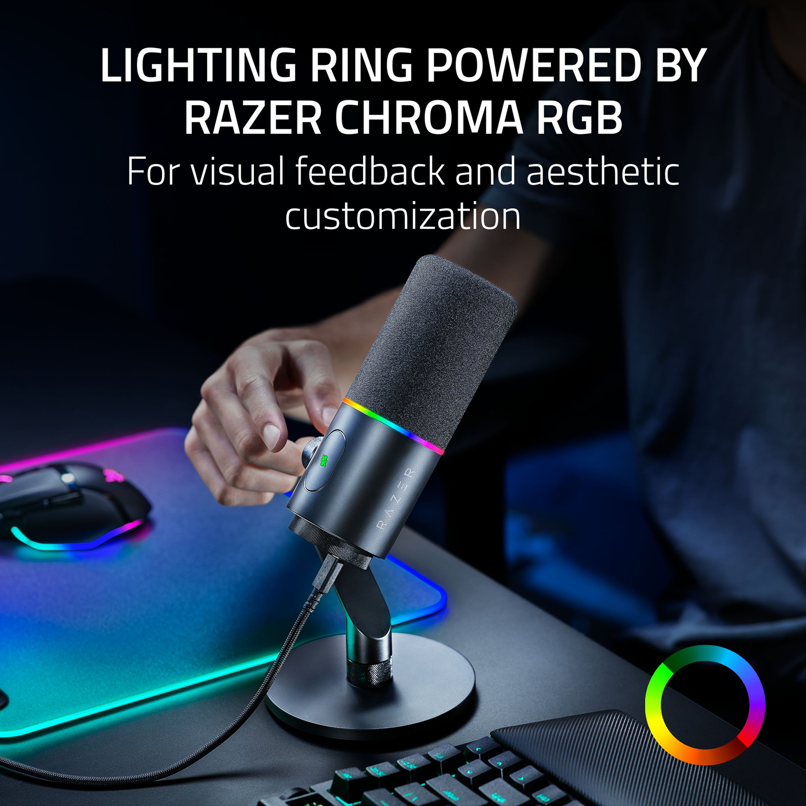 A Photo Of Razer Seiren V3 Pro - Professional Dynamic USB-C & XLR Streaming Microphone