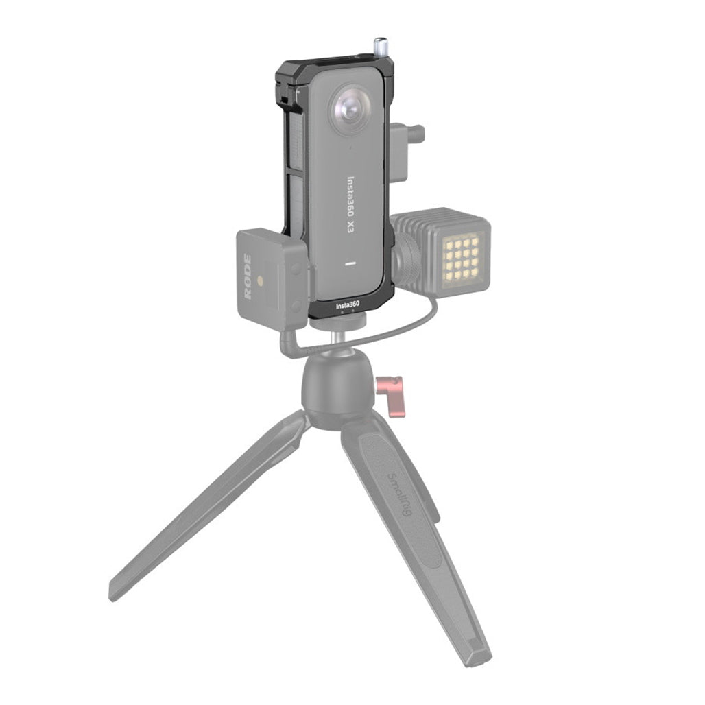 A Photo Of SmallRig Frame for Insta360 X3 | 4088B | Protective Frame with Cold Shoes, Folding Fingers, and Silicone Lens Cap