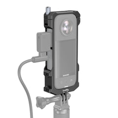 A Photo Of SmallRig Frame for Insta360 X3 | 4088B | Protective Frame with Cold Shoes, Folding Fingers, and Silicone Lens Cap