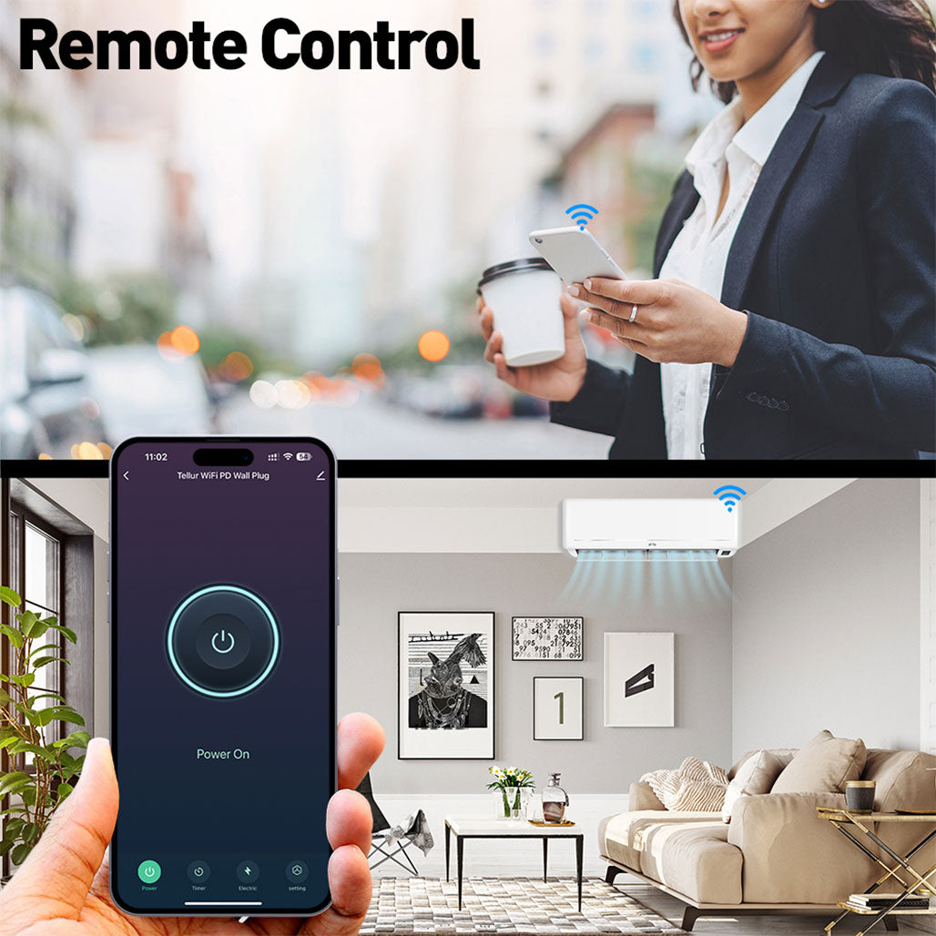 A Photo Of Tellur Smart WiFi Wall Plug with Energy Monitoring, 3600W, 16A, PD20W, USB 18W, Child Protection - White