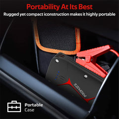 A Photo Of Promate 1200A/12V Heavy Duty Car Battery Booster with 16000mAh Power Bank
