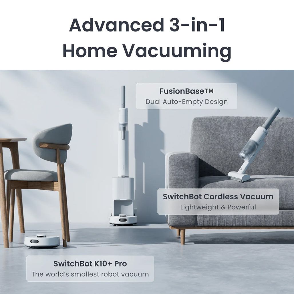 A Photo Of SwitchBot K10+ Pro Combo – Smart Robot Vacuum & Cordless Floor Sweeper