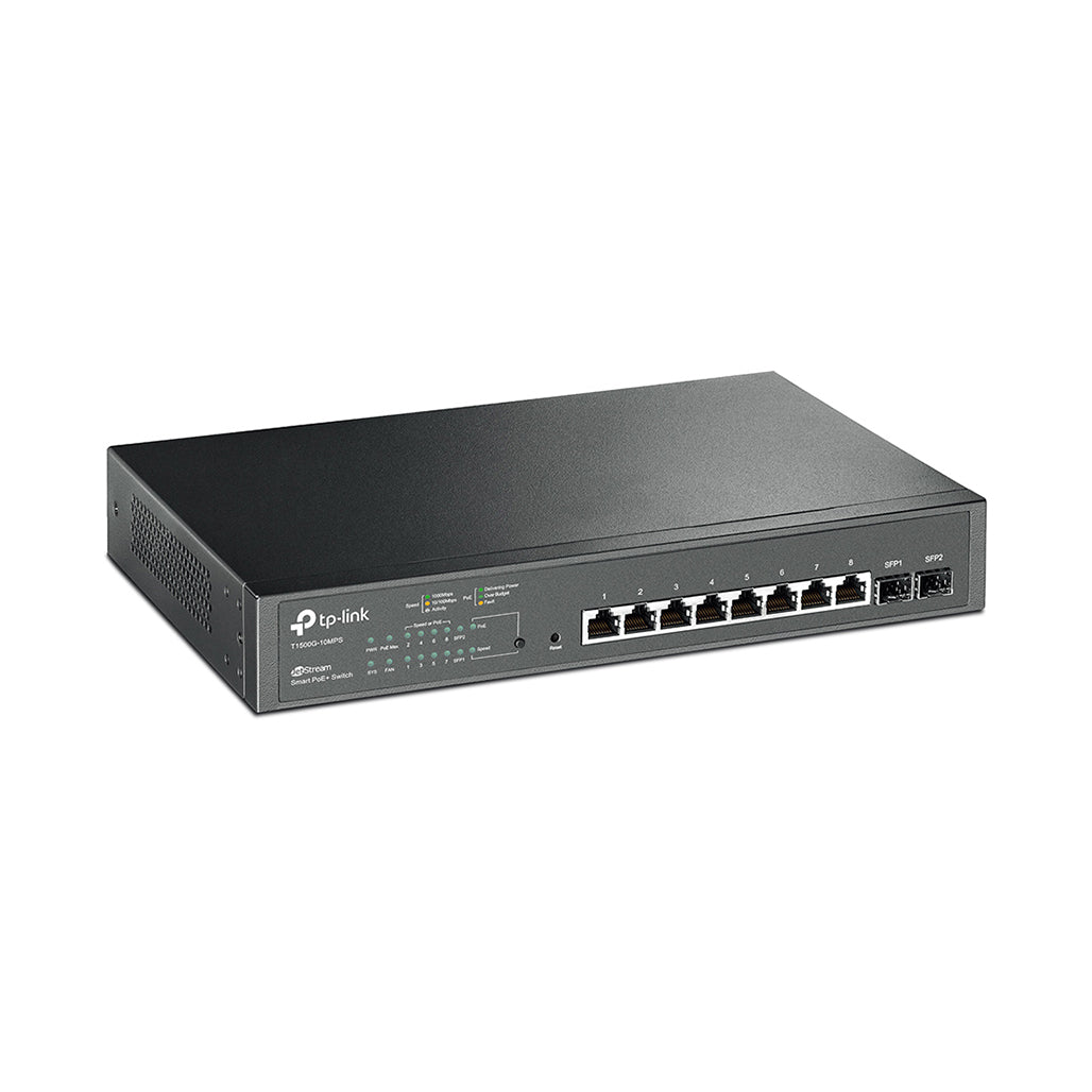 A Photo Of TP-Link T1500G-10MPS - JetStream 8-Port Gigabit Smart PoE+ Switch with 2 SFP Slots