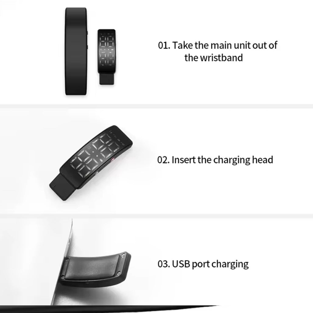 A Photo Of LED Fitness Tracker Wristband with Pedometer