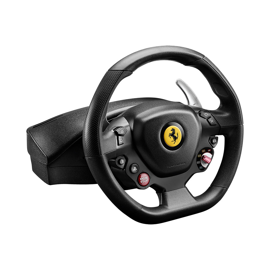 A Photo Of Thrustmaster T80 Ferrari 488 GTB Edition Racing Wheel | Official PS4 & PC Compatibility, Bungee Cord Mechanism, Adjustable Pedals