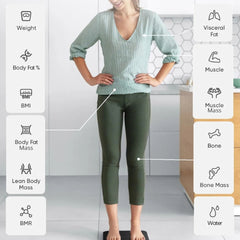 A Photo Of eufy Smart Bluetooth Body Fat Scale A1 – Digital Bathroom Scale with 12 Body Metrics, Fitness Composition Analyzer, Black